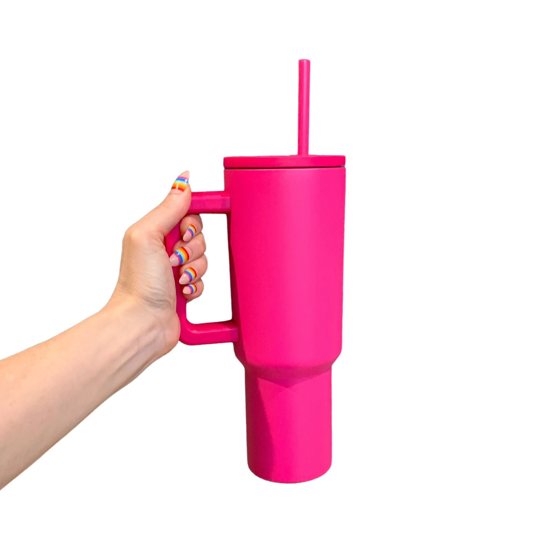 Monocolor Cold Cup Tumbler 40 Oz Handle Travel Mug