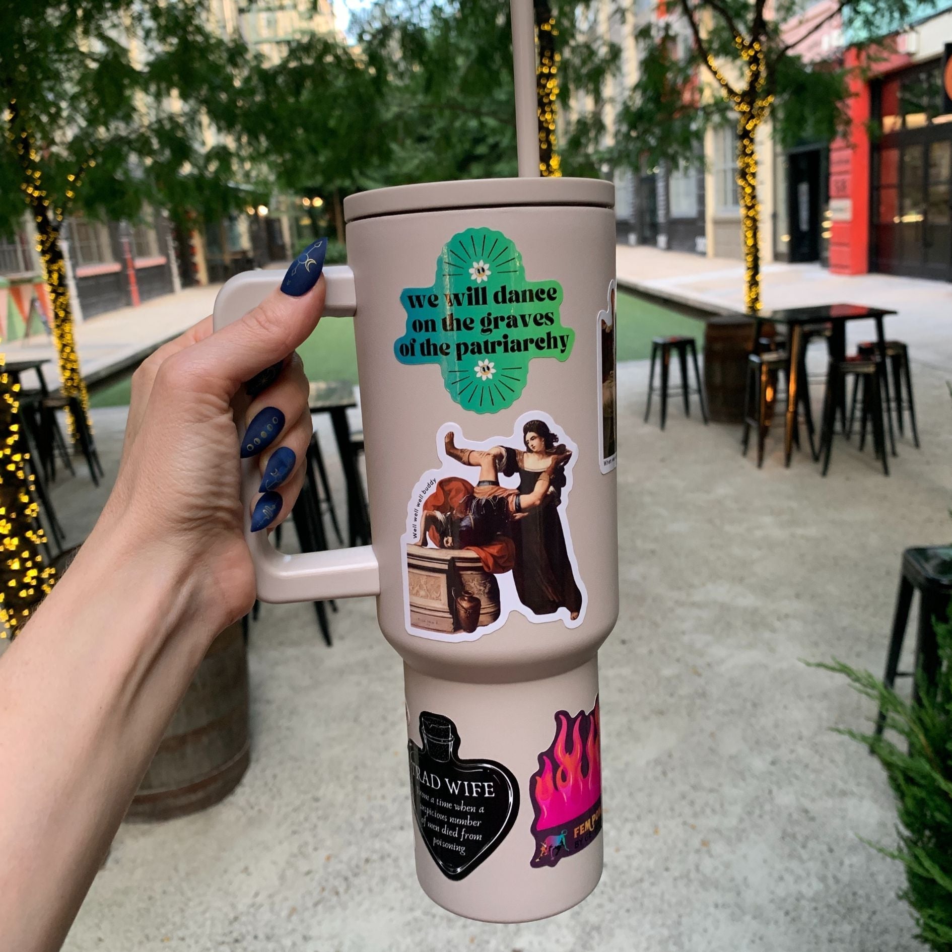 Monocolor Cold Cup Tumbler 40 Oz Handle Travel Mug