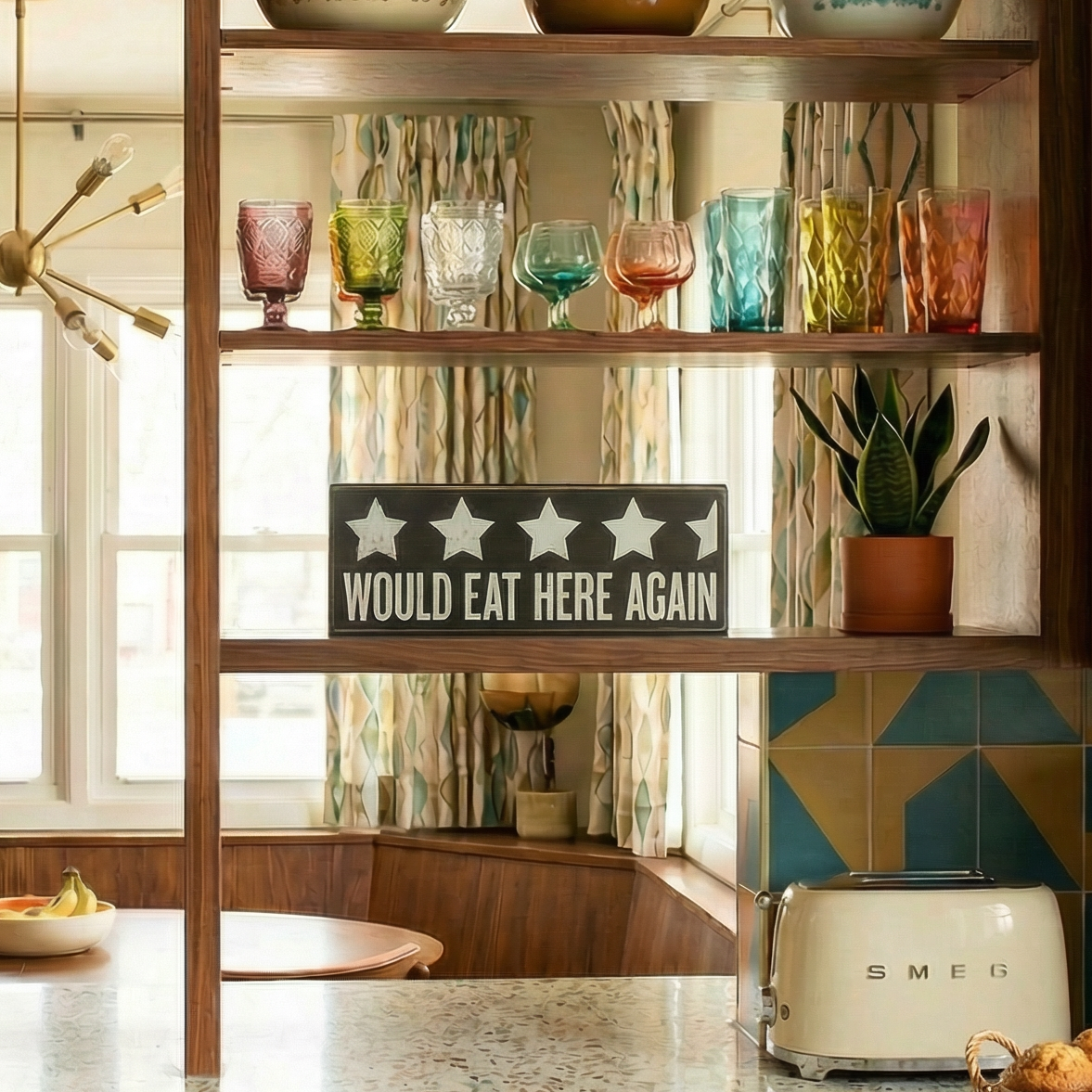Would Eat Here Again 4.5 Stars Wooden Box Sign | 9" x 3.25"