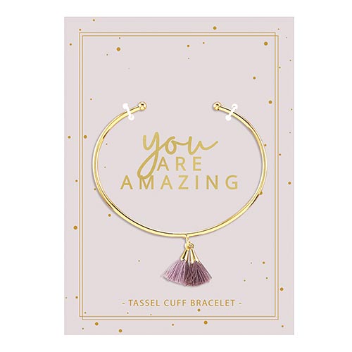 You Are Amazing Simple Tassel Cuff Bracelet on Gift Card | Gift Add-On, Congratulations, Greeting Card Stuffer