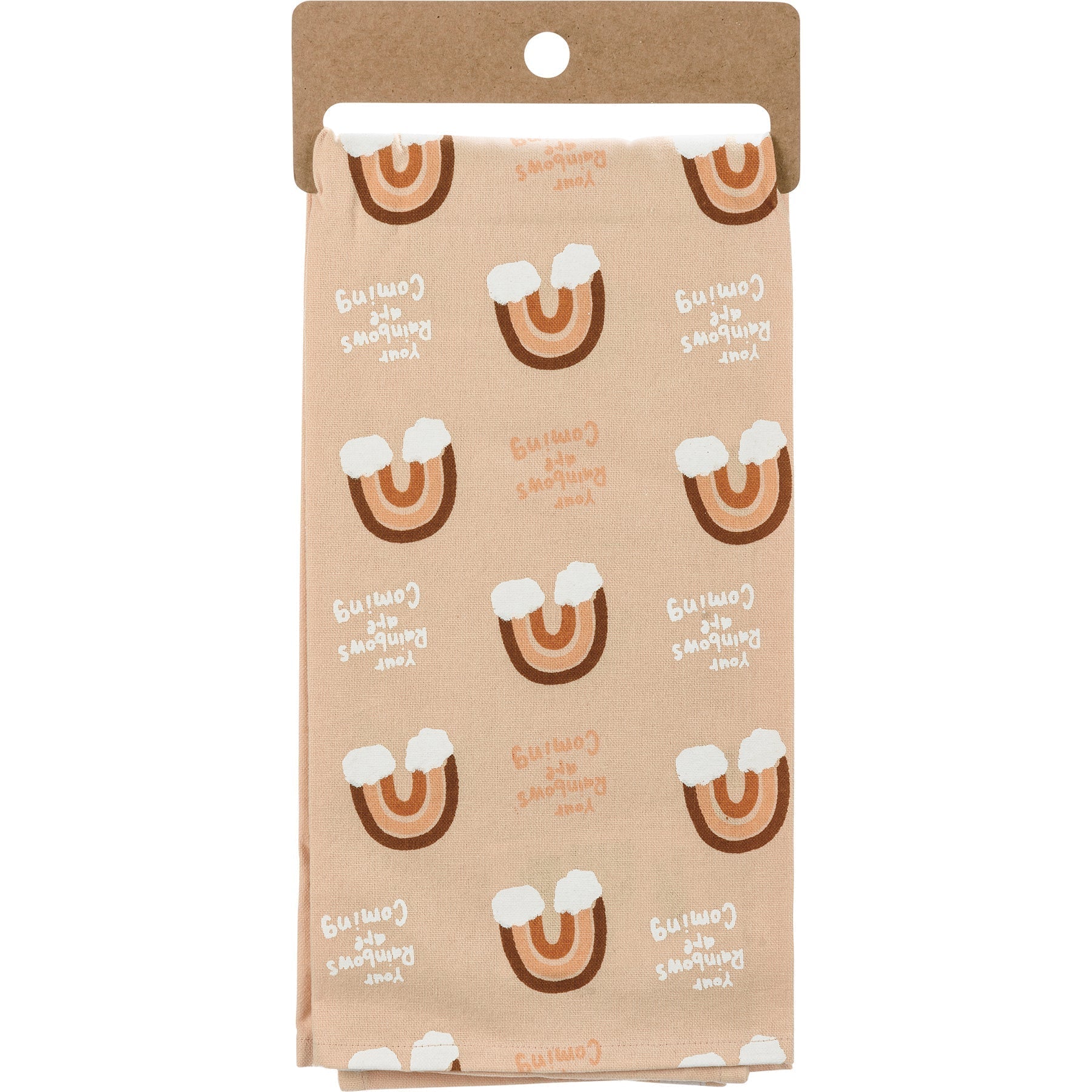 Your Rainbows Are Coming Inspirational Gift | Decor Sign and Tea Towel Bundle