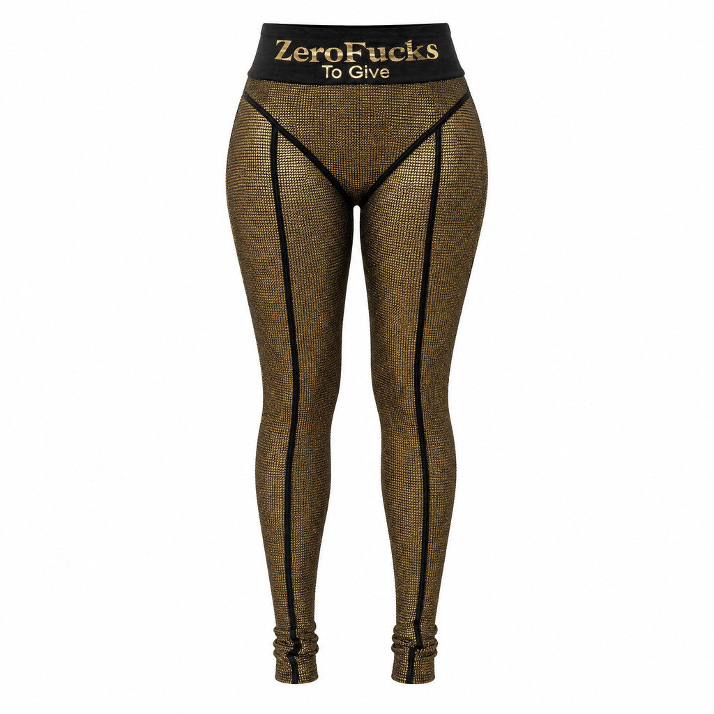 Zero Fucks to Give Metallic Mesh Leggings [Available in Sizes SM-L]