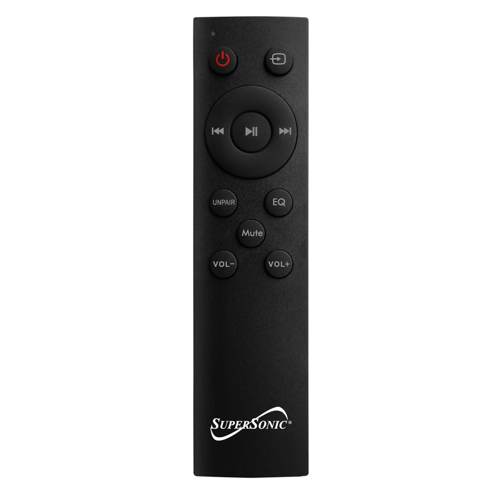 Supersonic 30-inch Optical Bluetooth 2.0 Channel Soundbar with Dual AUX Inputs