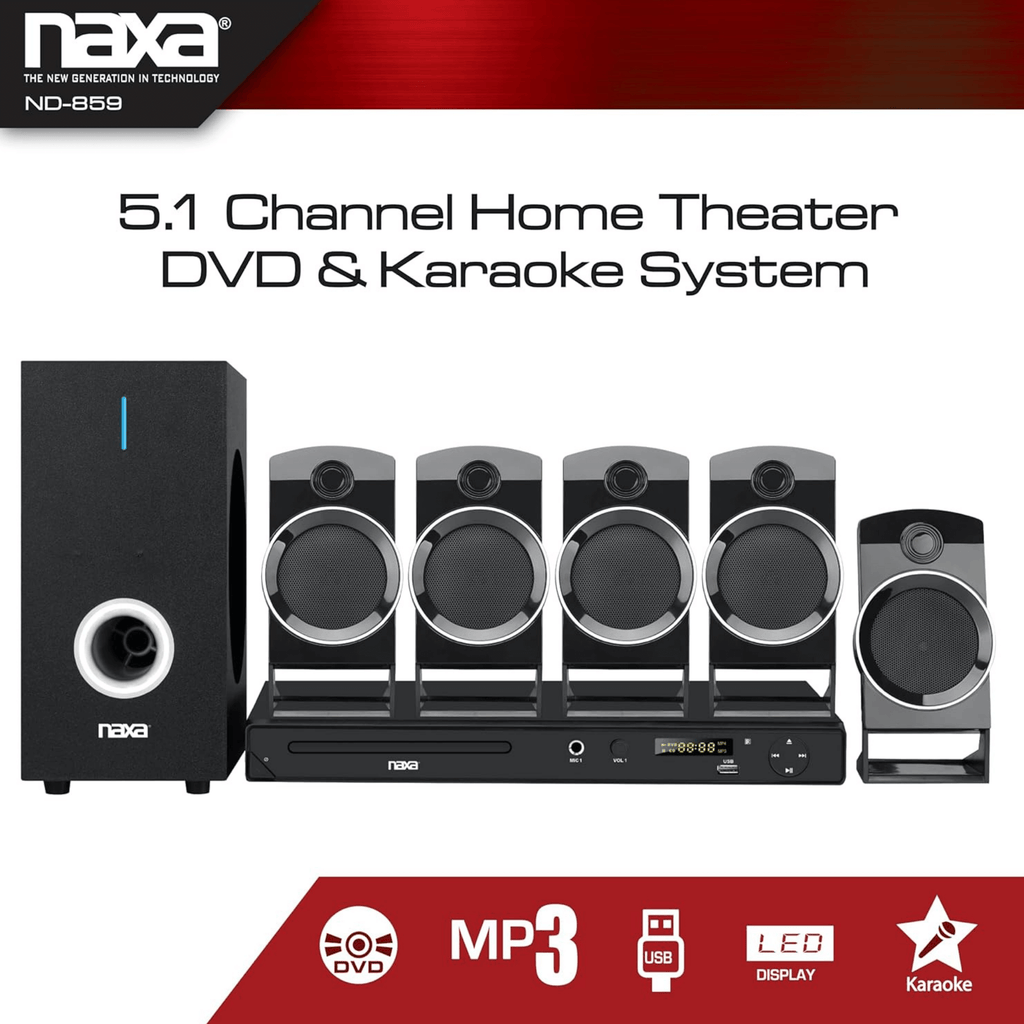 Naxa 5.1-Channel Home Theater DVD & Karaoke System - Refurbished