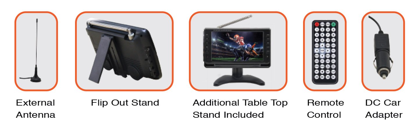 Naxa 9" Portable 12 Volt TV & Digital Multimedia Player