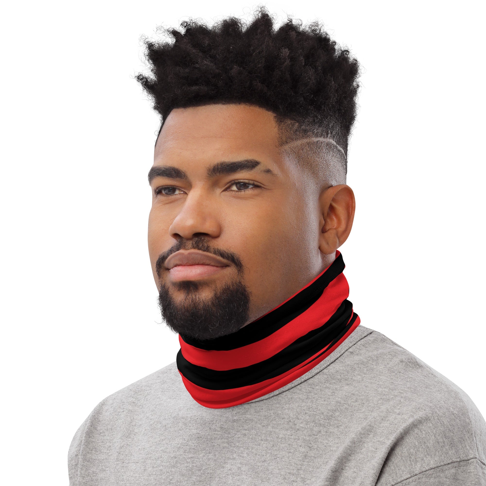 Red & Black Striped Neck Gaiter