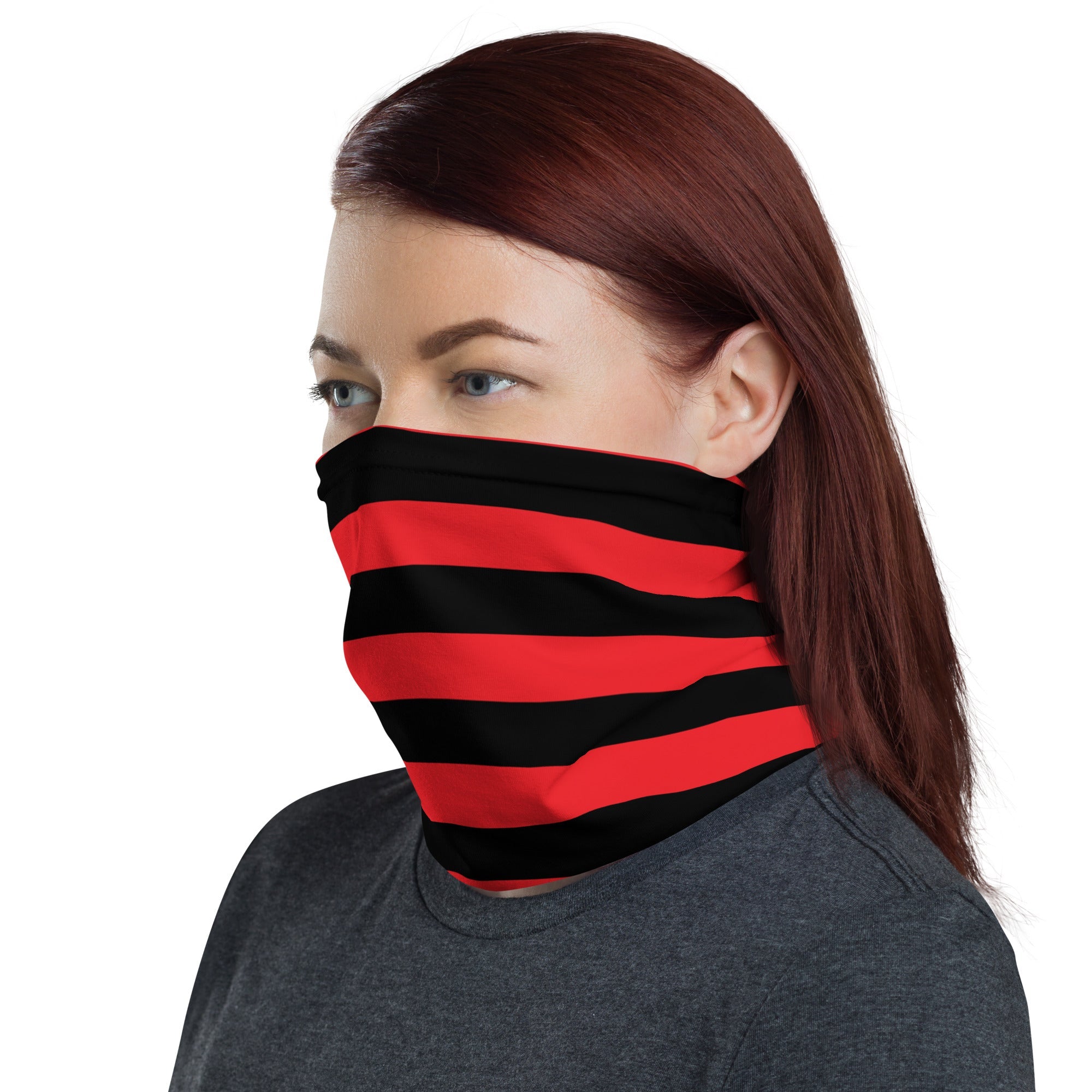 Red & Black Striped Neck Gaiter