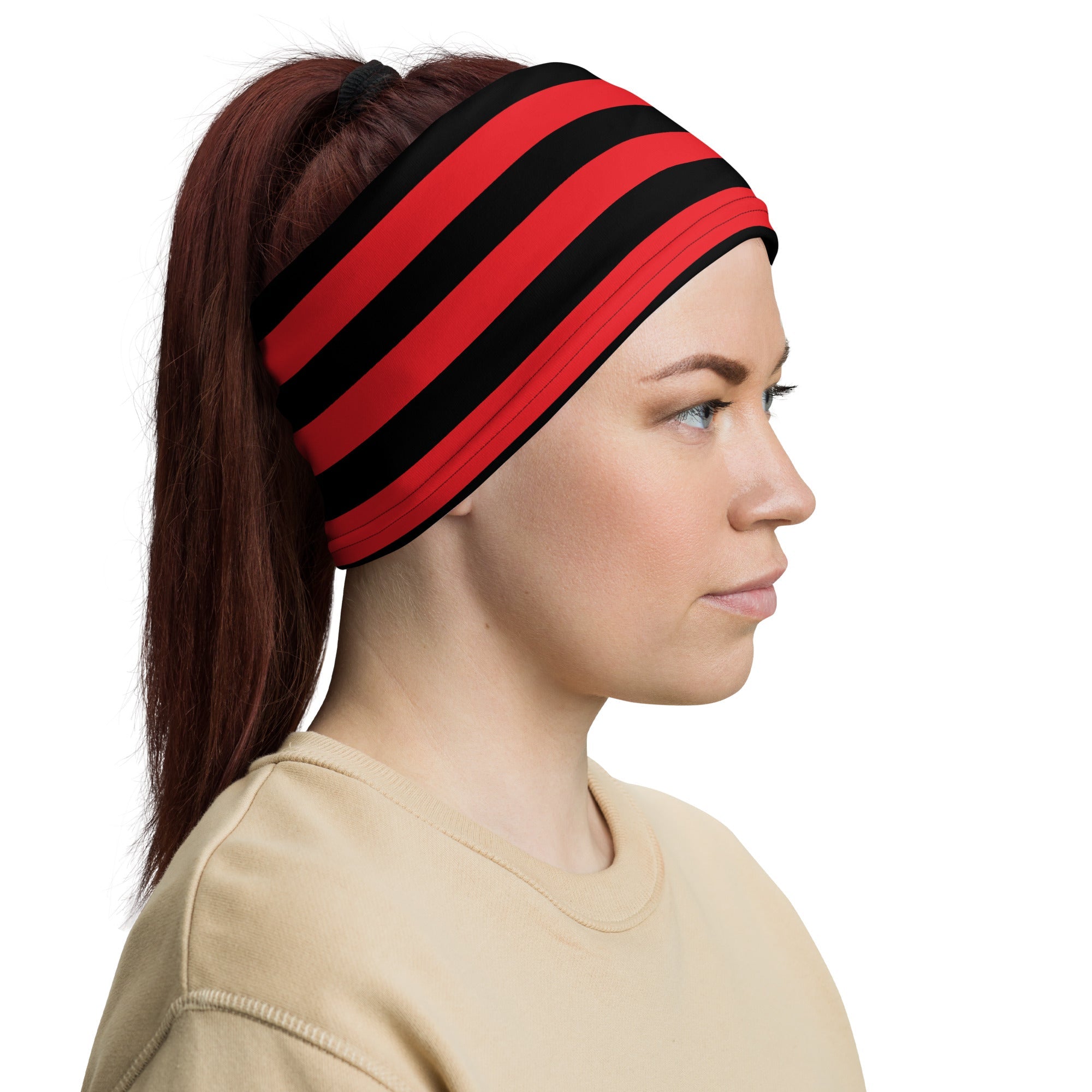 Red & Black Striped Neck Gaiter