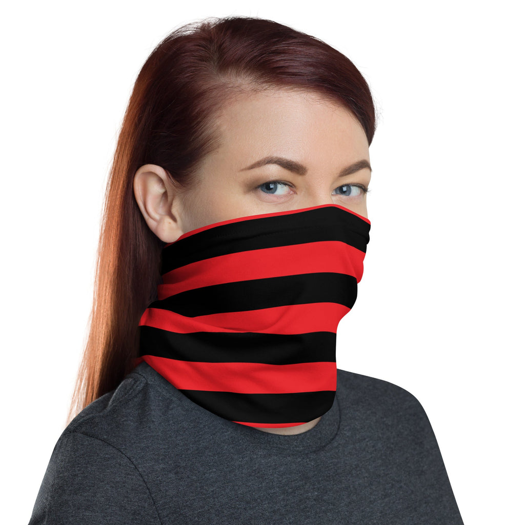 Red & Black Striped Neck Gaiter