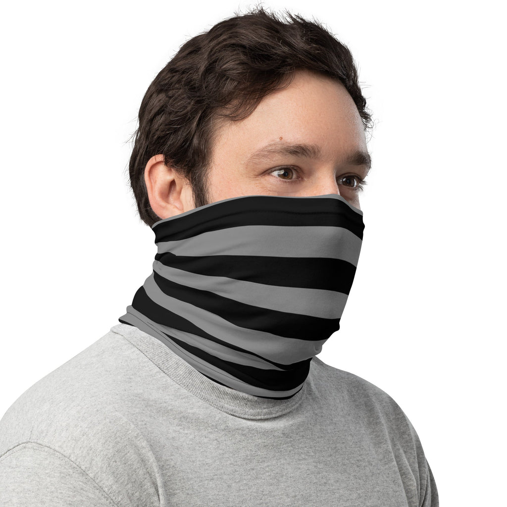 Grey & Black Striped Neck Gaiter