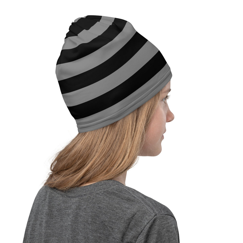 Grey & Black Striped Neck Gaiter