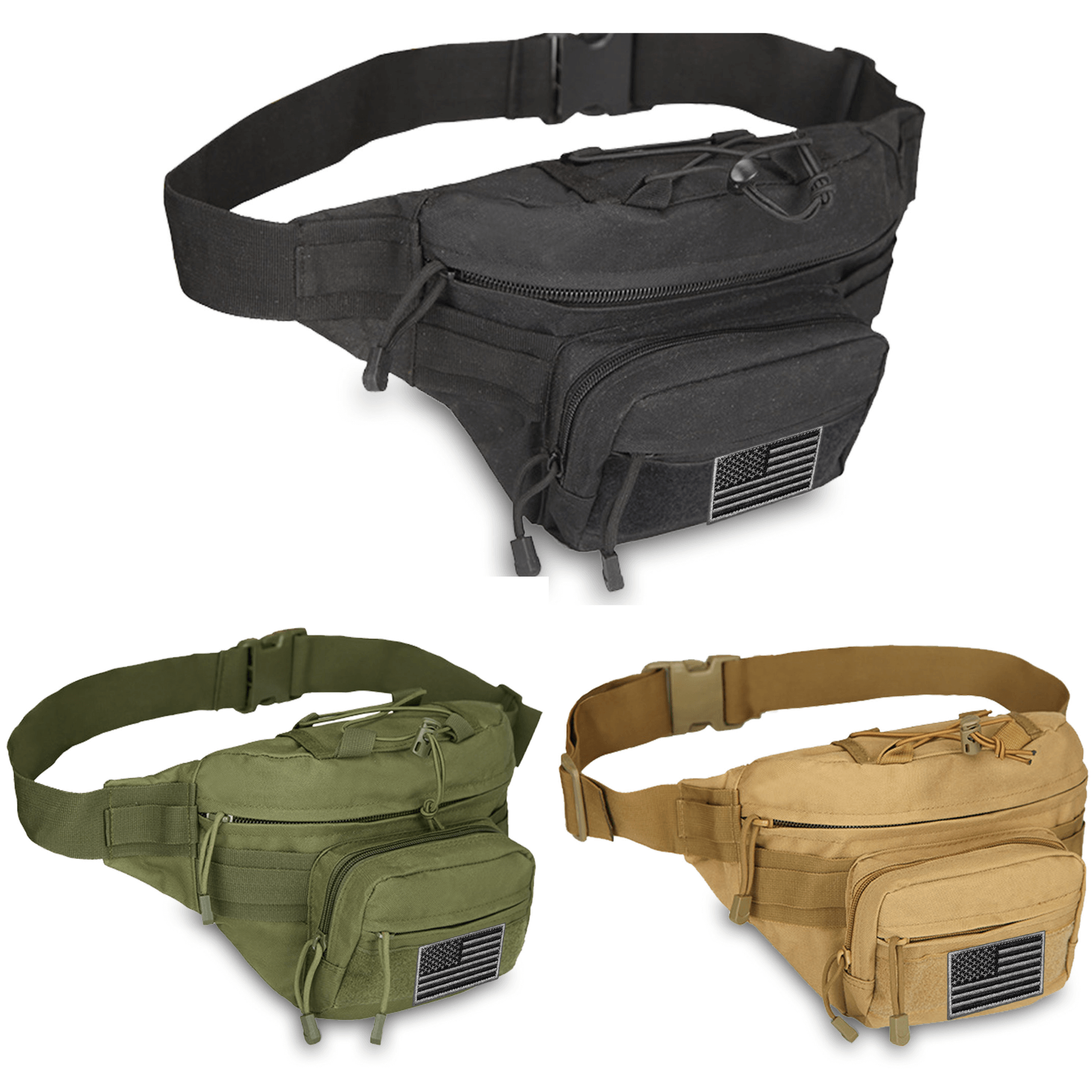 XGear Tactical Hunting Fanny Pack with USA Flag Patch