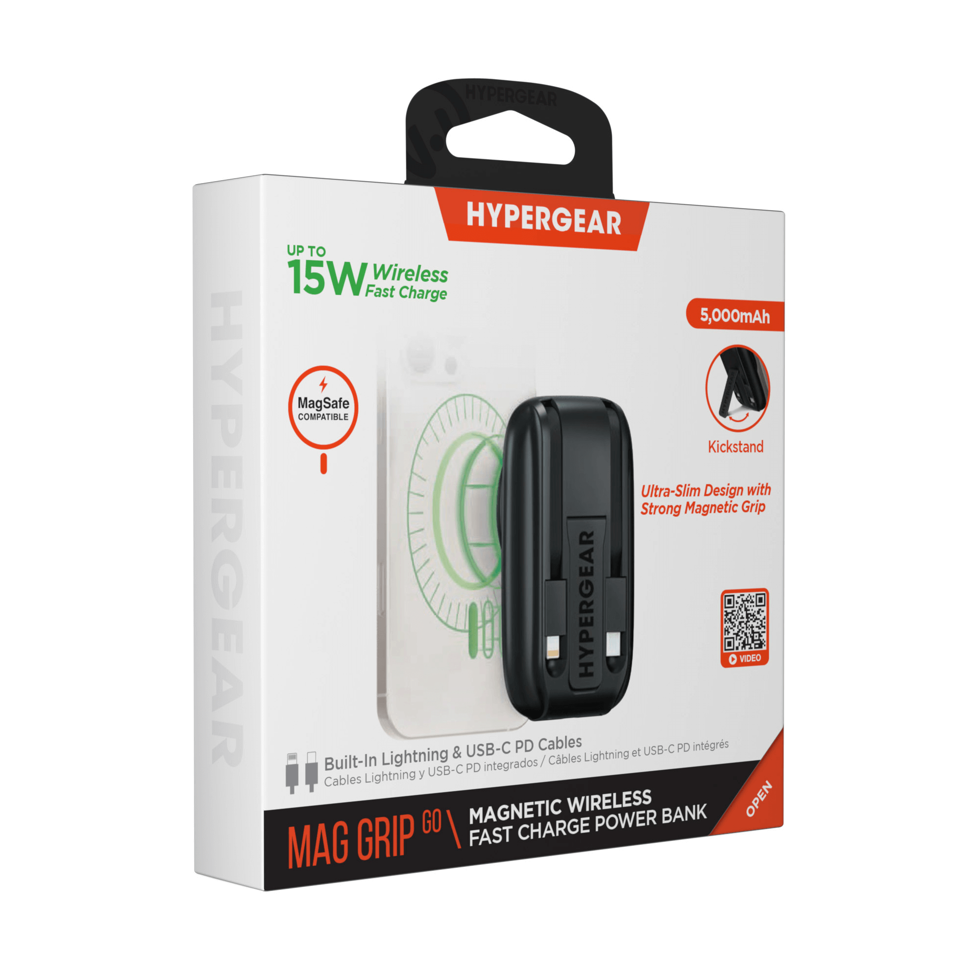 HyperGear Mag Grip Go 5000mAh Wireless Power Bank