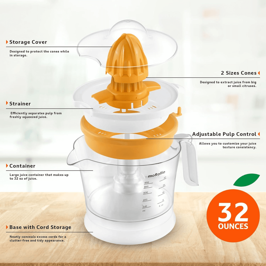 moRollio Compact 32oz Electric Citrus Juicer