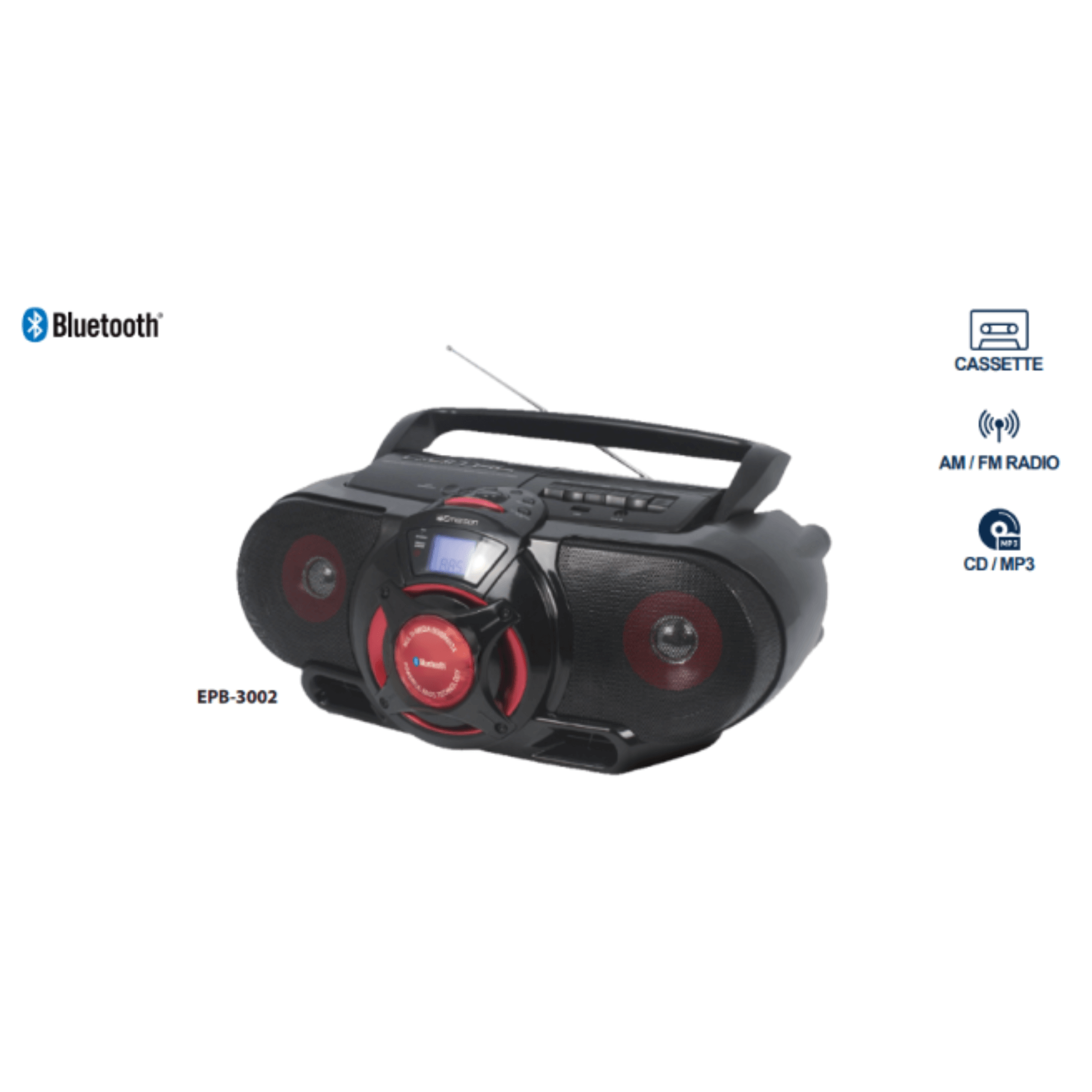 Emerson Portable Stereo Bluetooth Boombox - Refurbished