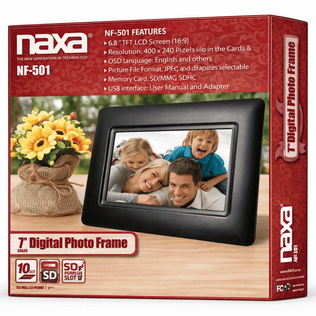 Naxa 7” Class Digital Photo Frame - Refurbished