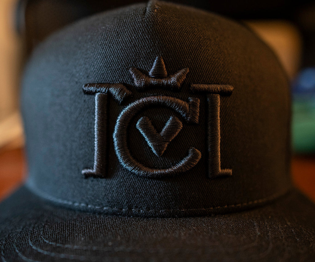 Crown Moto 3D Embroidered Blackout Logo Cap