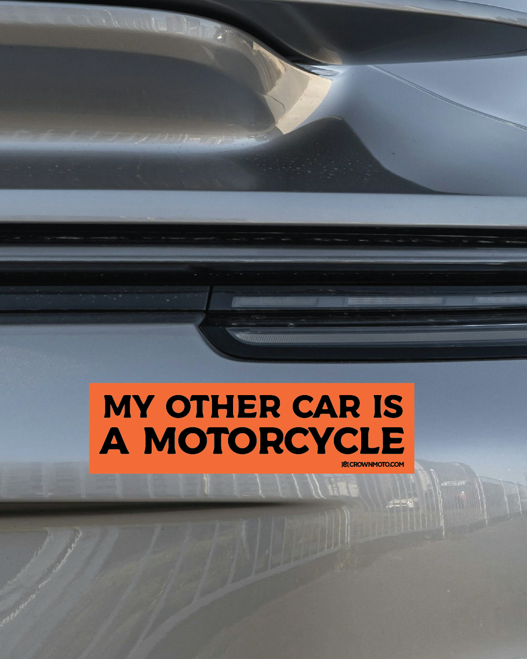 MY OTHER CAR IS A MOTORCYCLE Bumper Sticker (orange)