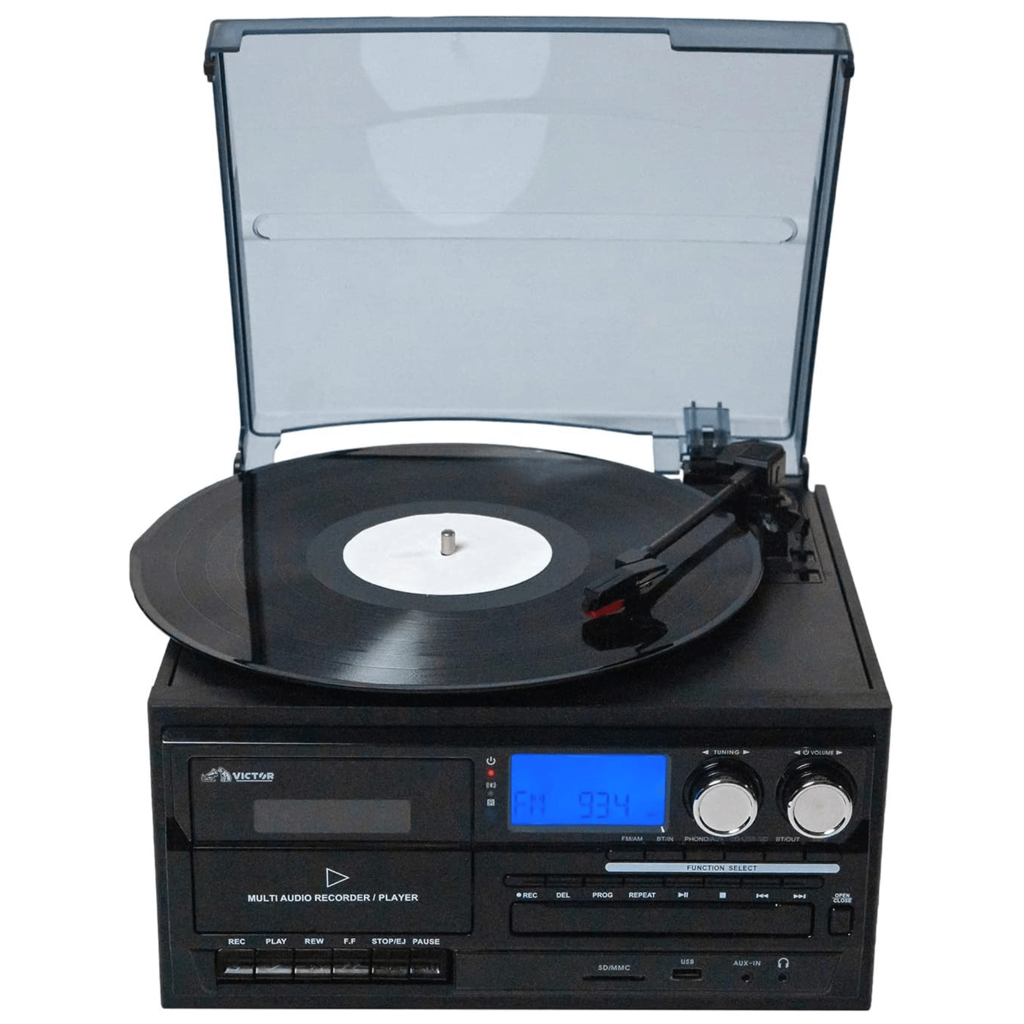 Victor Cosmopolitan 8-in-1 Turntable Music Center Black - Refurbished