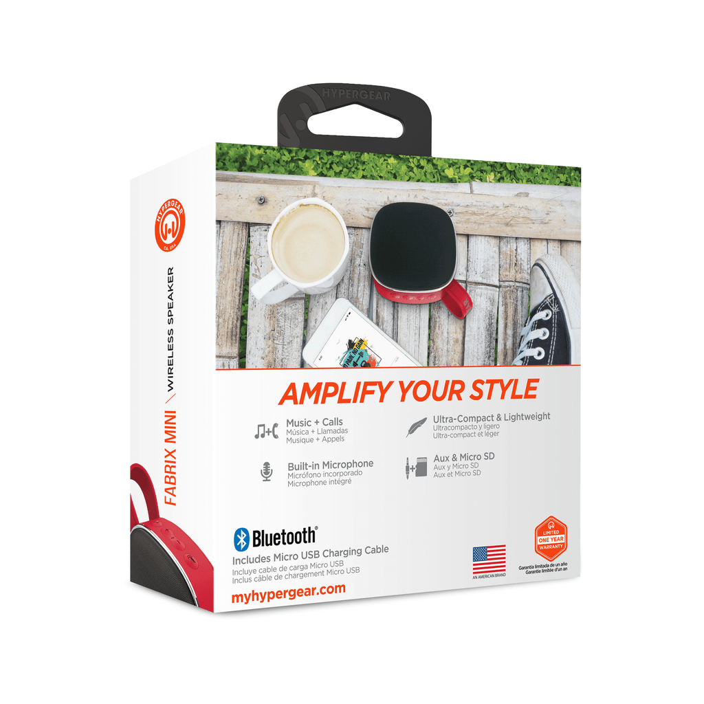HyperGear Fabrix Mini Wireless Speaker - Red