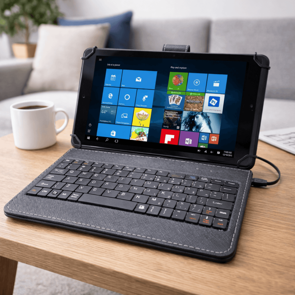 Naxa 16GB 9" Quad Core Tablet with Keyboard & Windows 10 - Refurbished