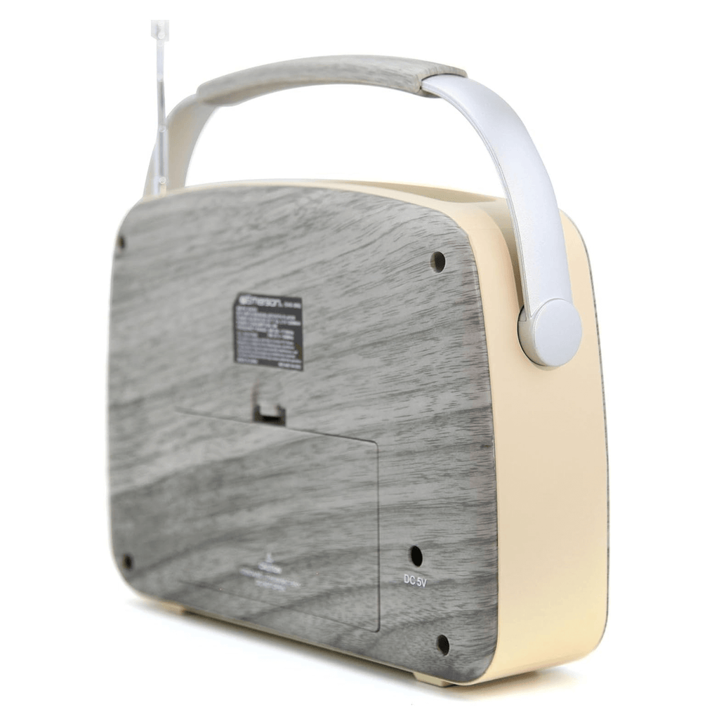 Emerson Portable Retro Radio with Built-In Rechargeable Battery and Memory Set