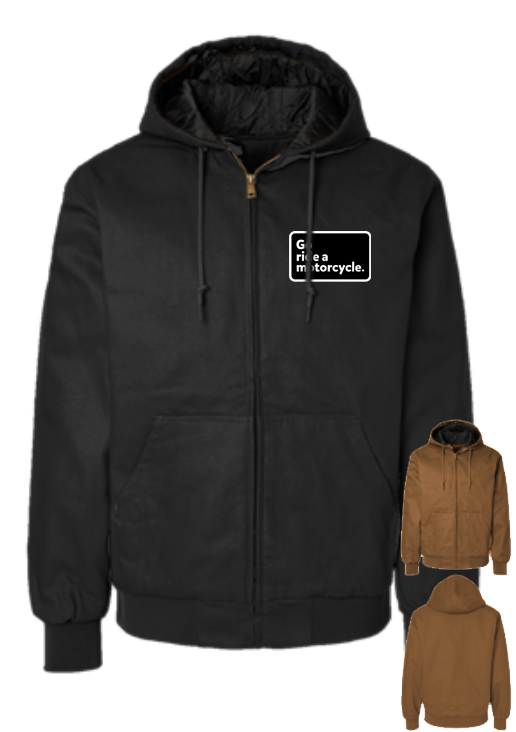 "Go ride a motorcycle" Premium Canvas Quilted Jacket