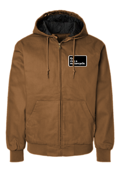 "Go ride a motorcycle" Premium Canvas Quilted Jacket