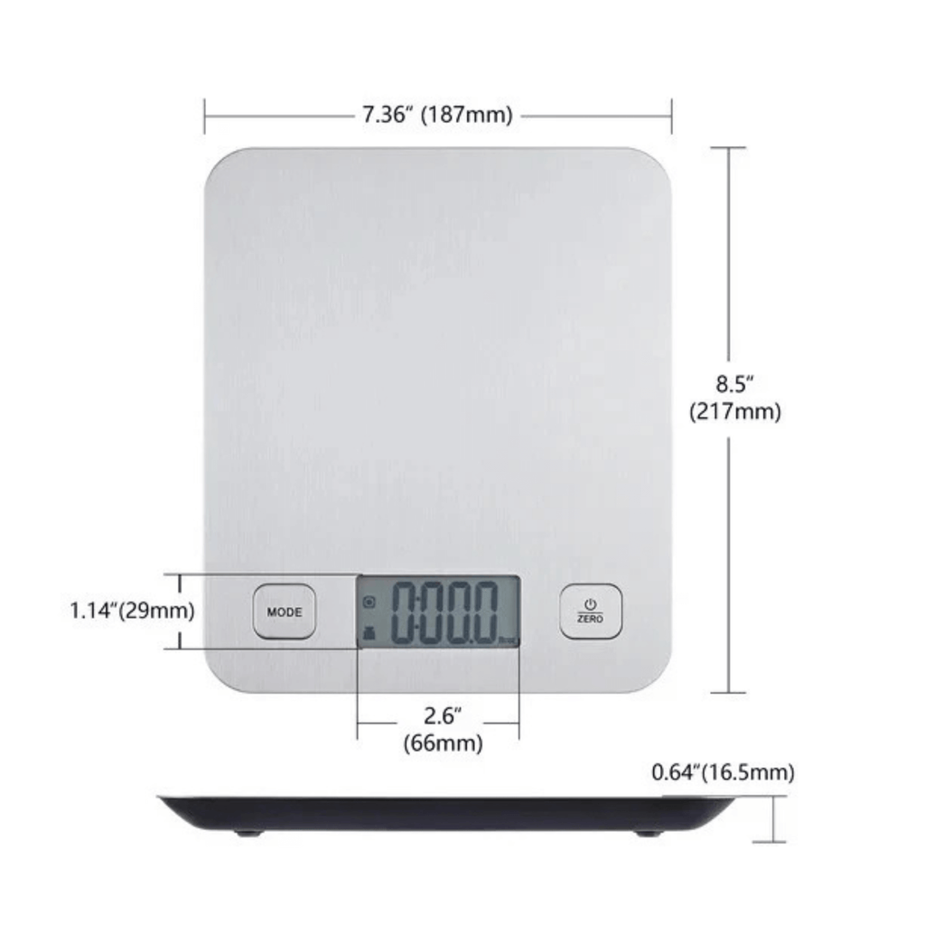 Mainstays Stainless Steel Digital Battery-Powered Kitchen Scale
