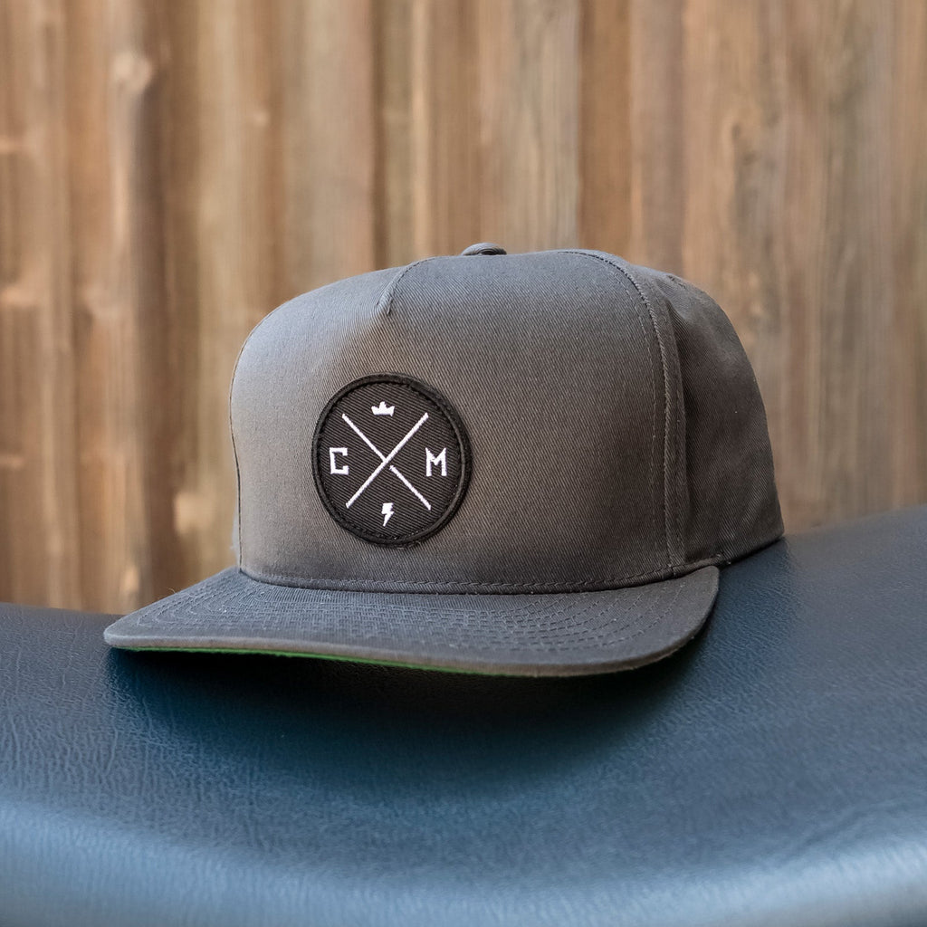 Crown Moto "Legend" Charcoal Snapback Hat