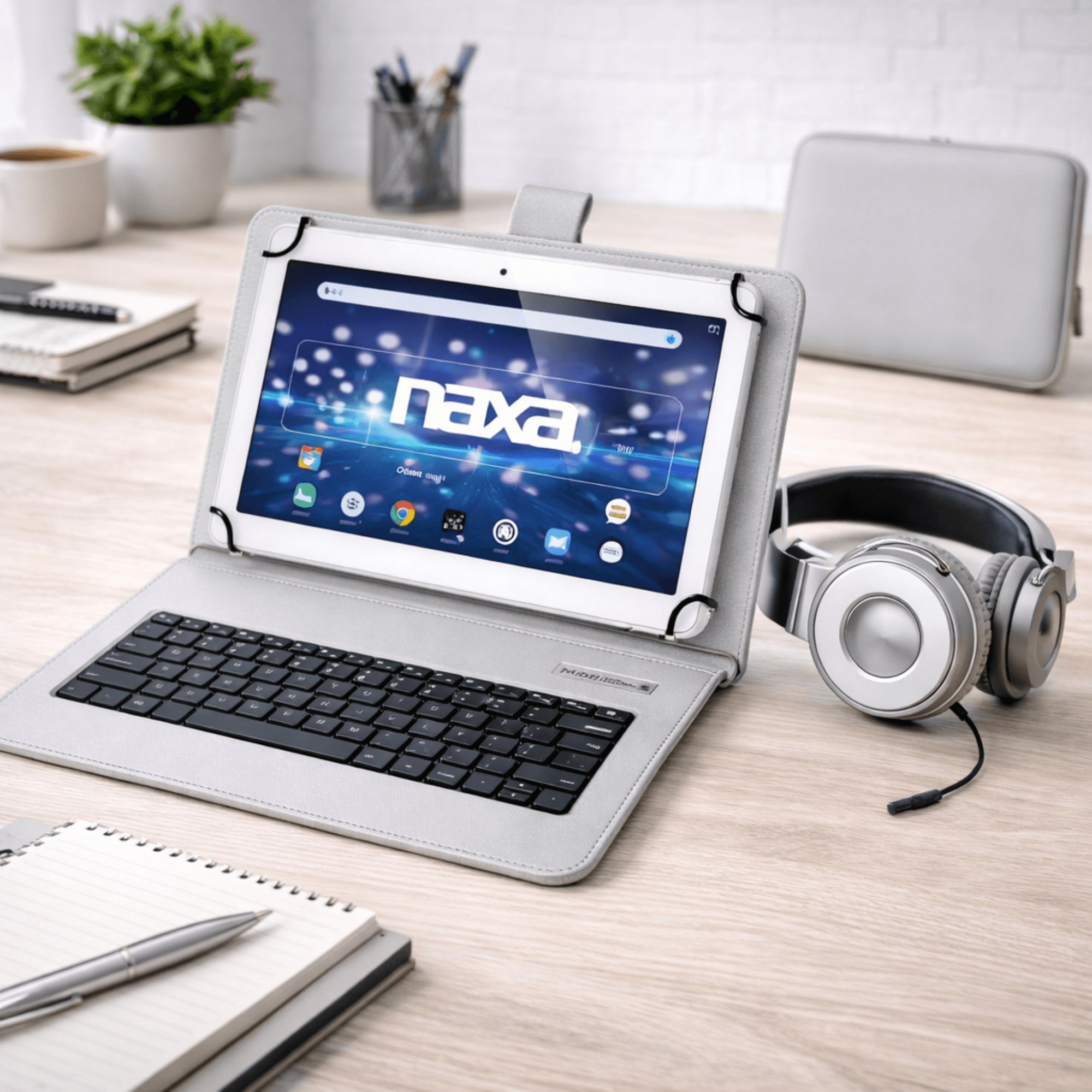 Naxa 7" Tablet with Bluetooth Keyboard, Case & Headphone - Refurbished