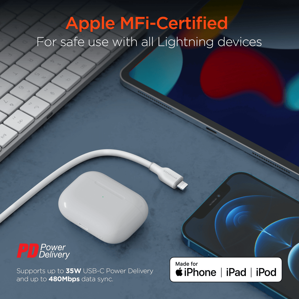 HyperGear Flexi PRO USB-C to Lightning Cable 10ft