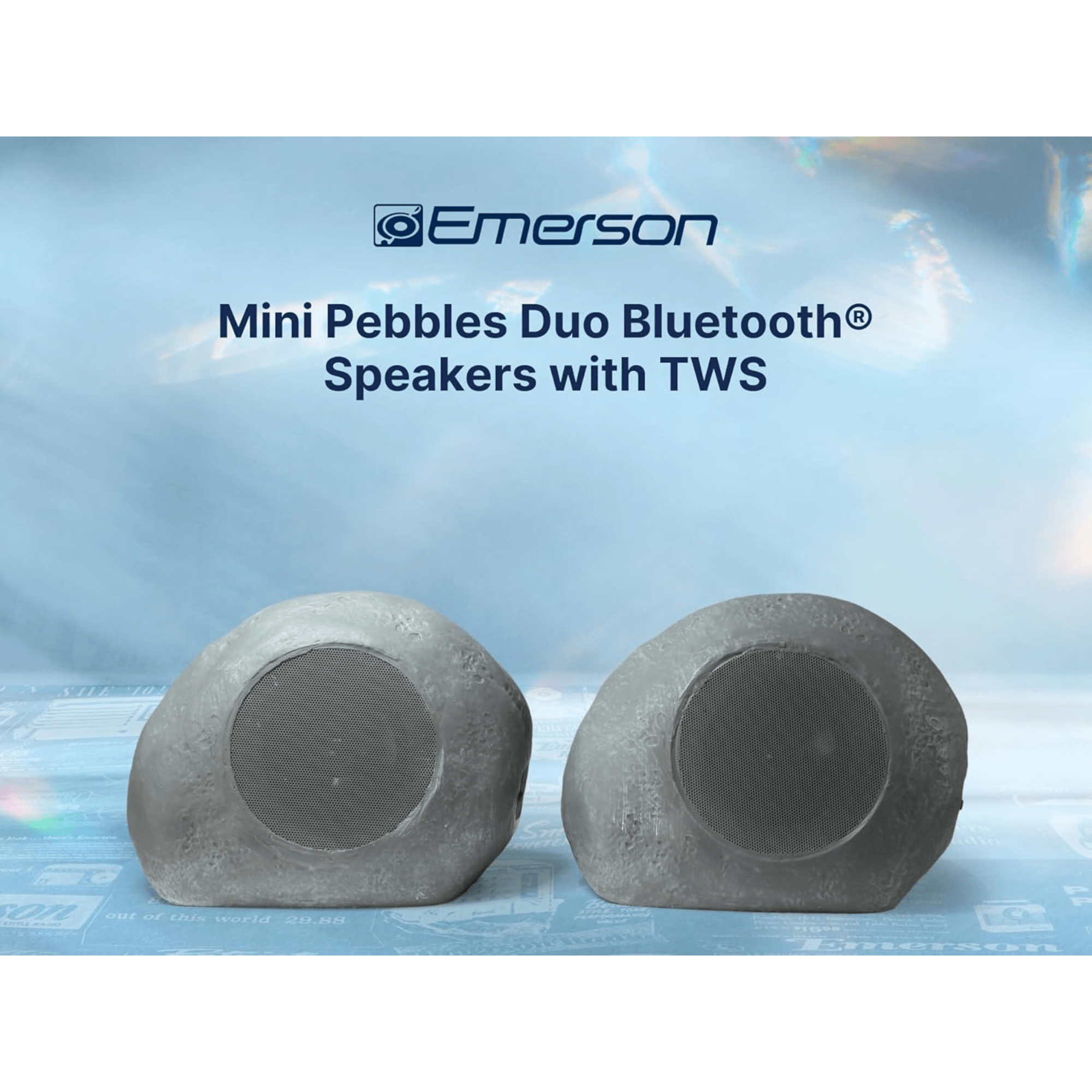 Emerson 1-Pair Mini Pebbles Duo Bluetooth Outdoor Speakers