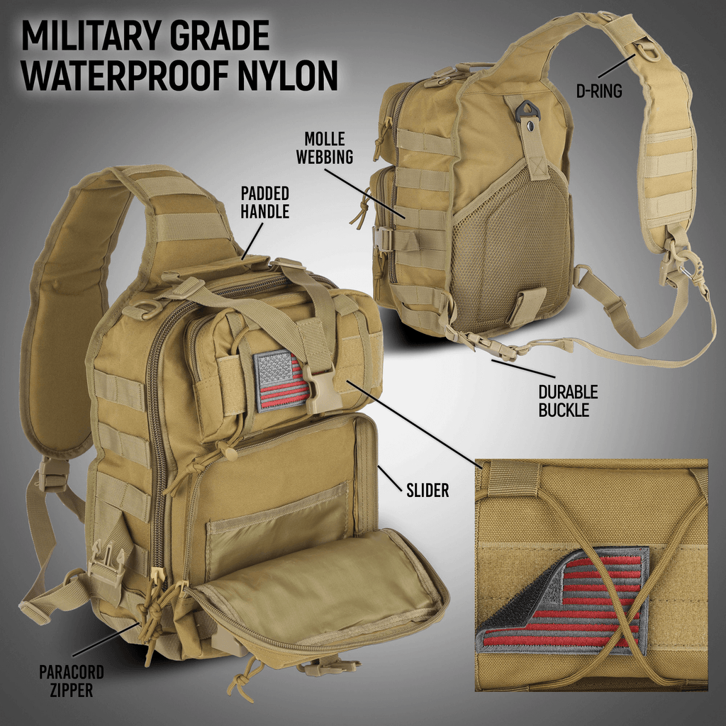 XGear Tactical 14L Range Sling Bag Backpack with Adjustable Strap