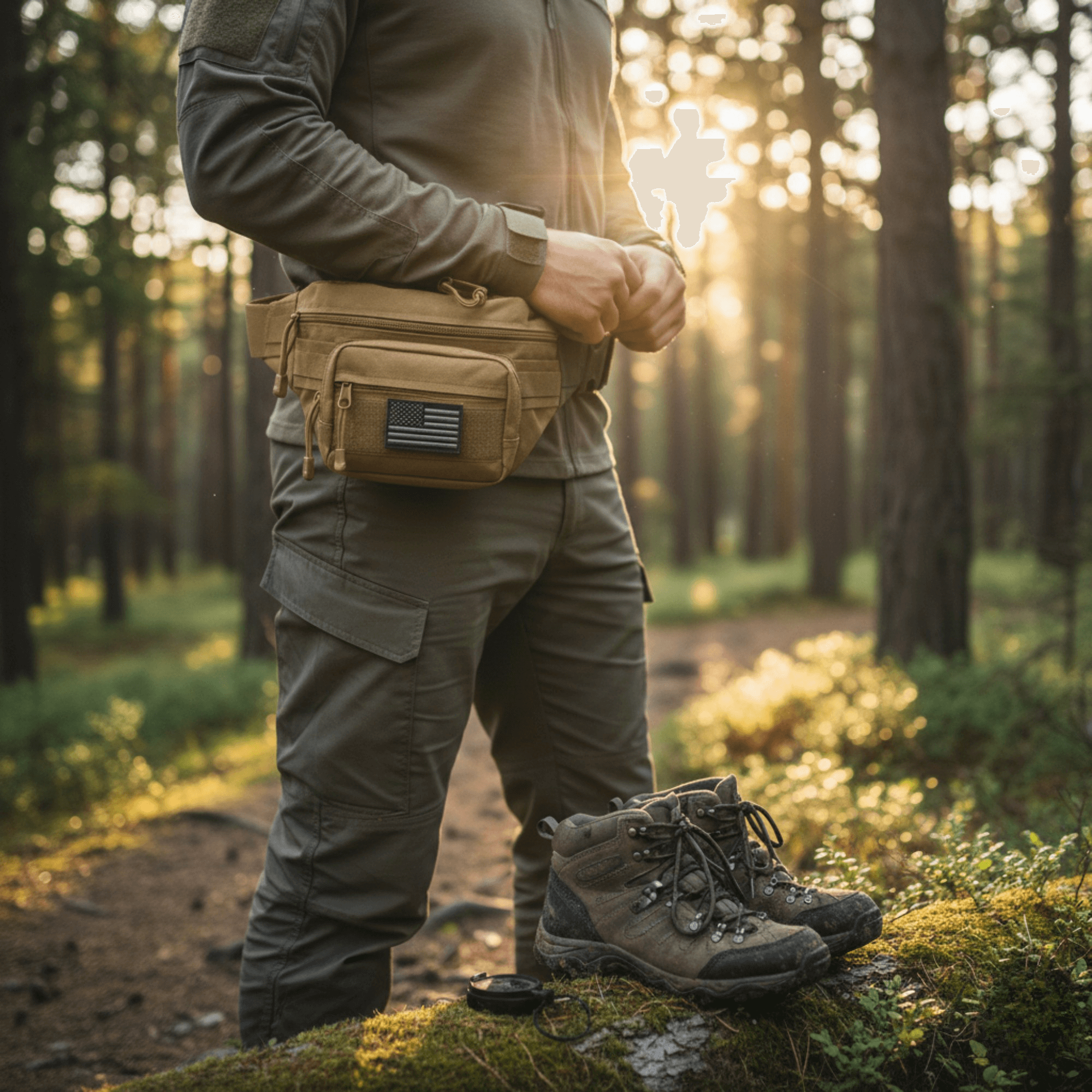 XGear Tactical Hunting Fanny Pack with USA Flag Patch