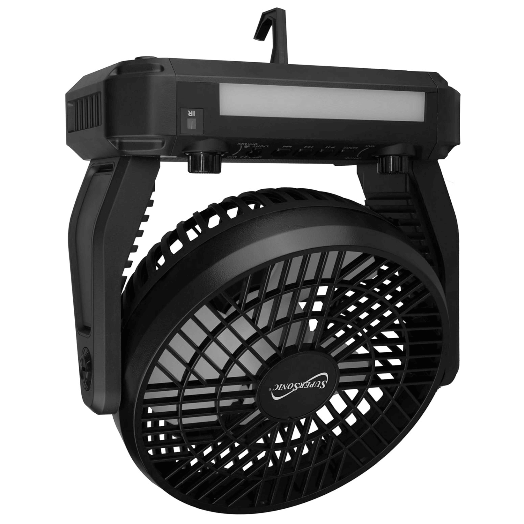 Supersonic Solar-Powered BT Speaker with FM Radio, LED Flashlight, and Fan