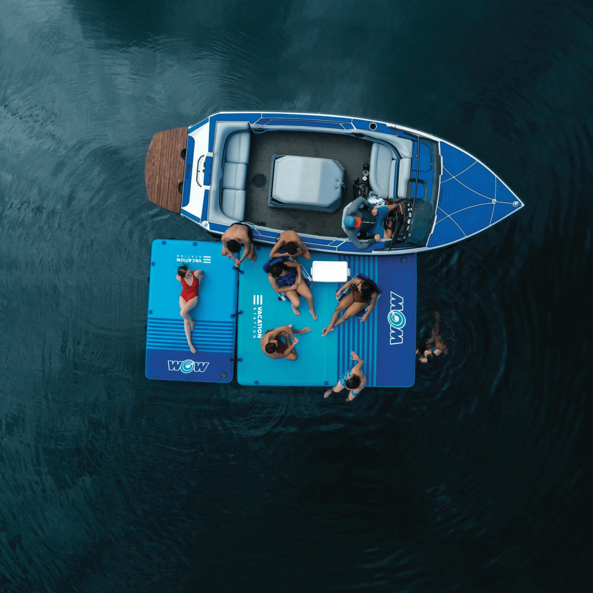 WOW Watersports 8'x5'x6" Drop Stitch Vacation Station Dock w 4 Handles