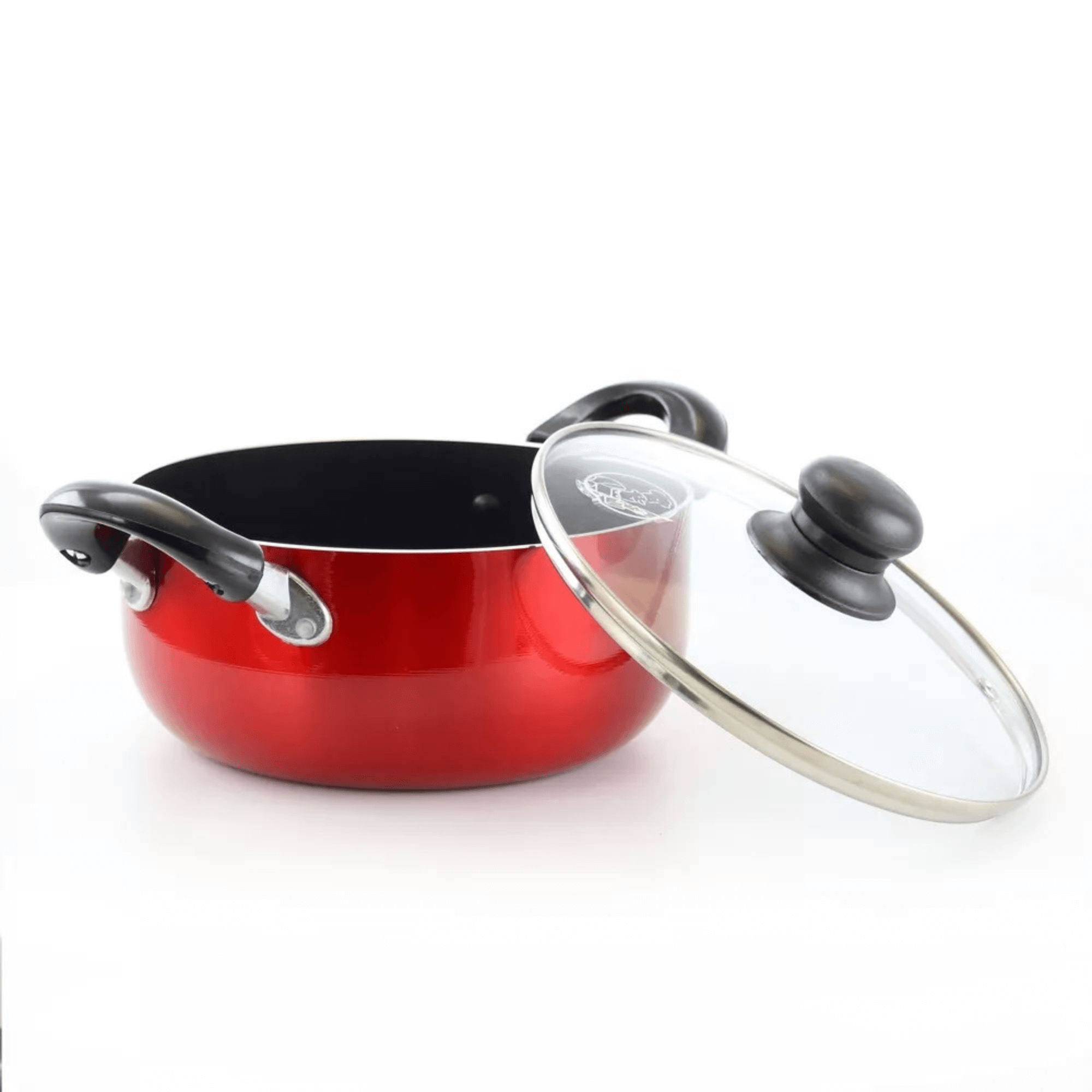 Better Chef 3-Quart Metallic Red Aluminum Dutch Oven with Glass Lid