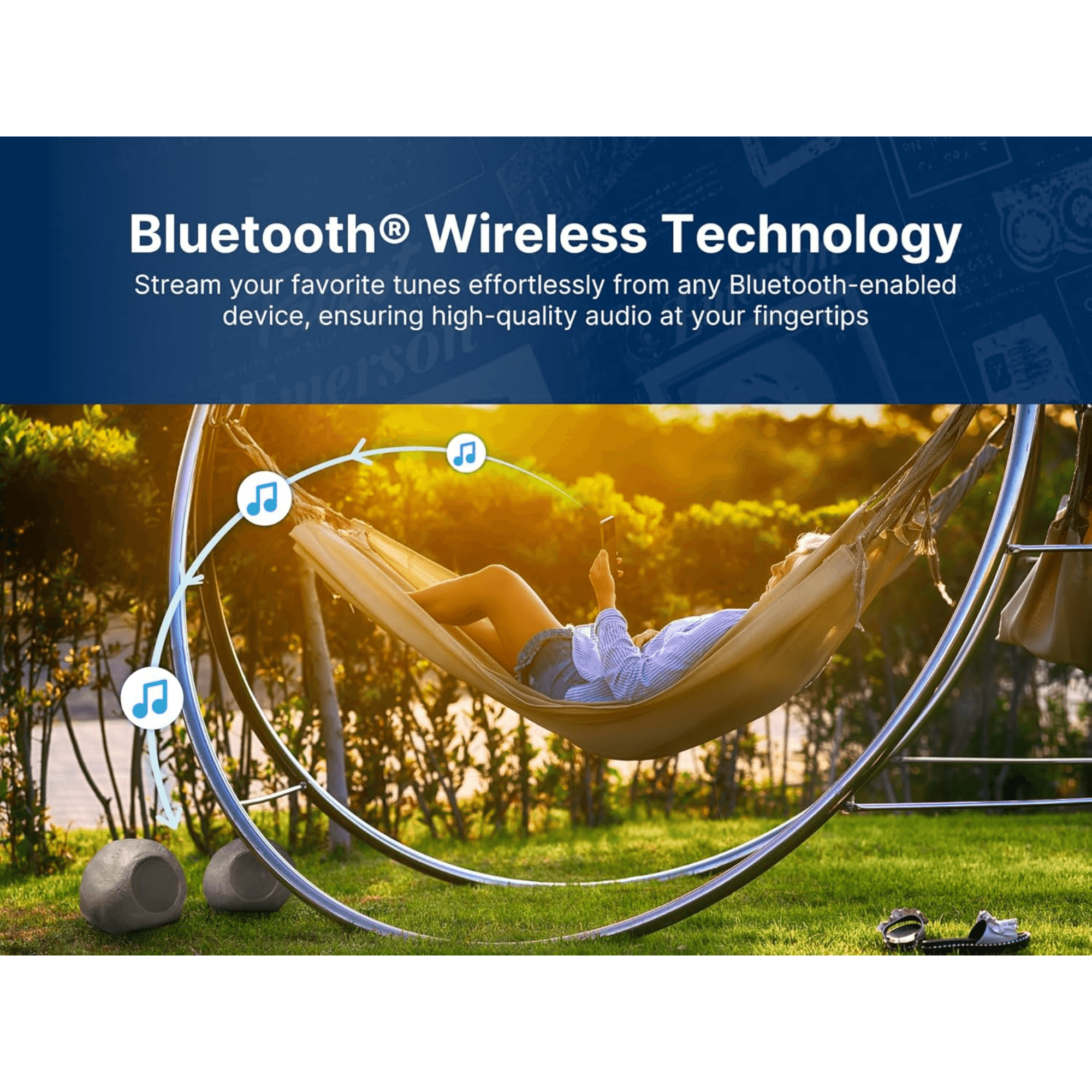 Emerson 1-Pair Mini Pebbles Duo Bluetooth Outdoor Speakers
