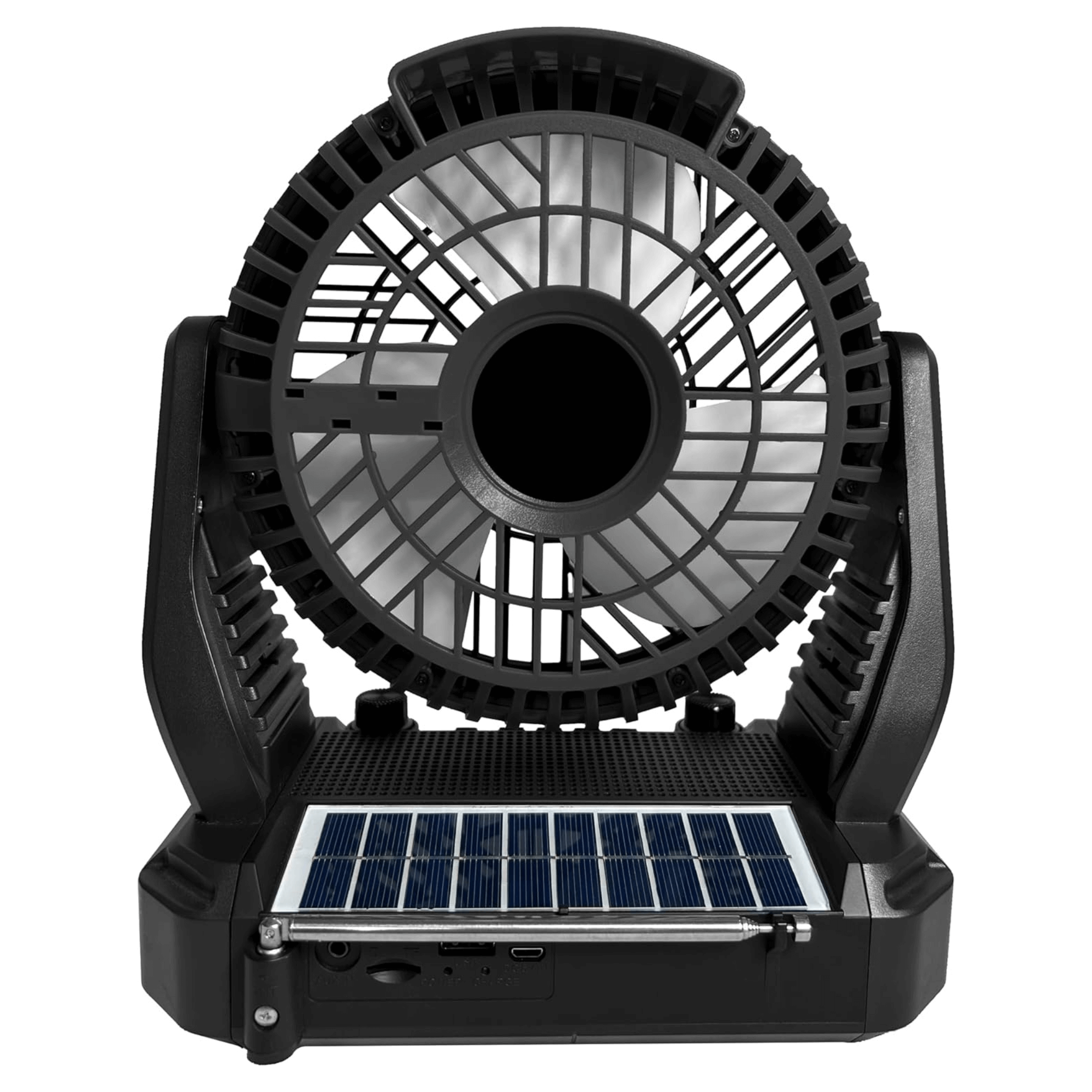 Supersonic Solar-Powered BT Speaker with FM Radio, LED Flashlight, and Fan