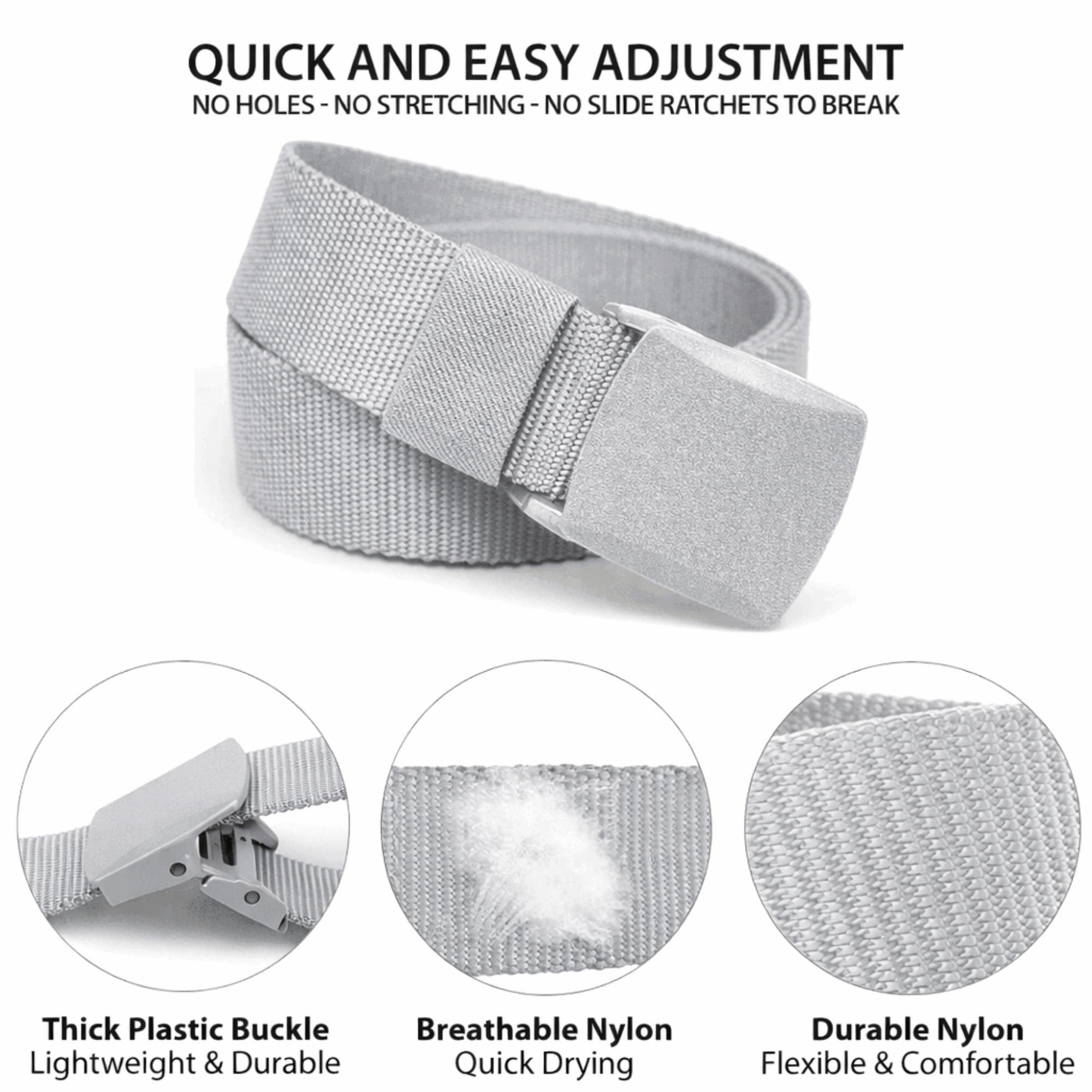 XGear Tactical Adjustable Nylon Belt with Plastic Buckle