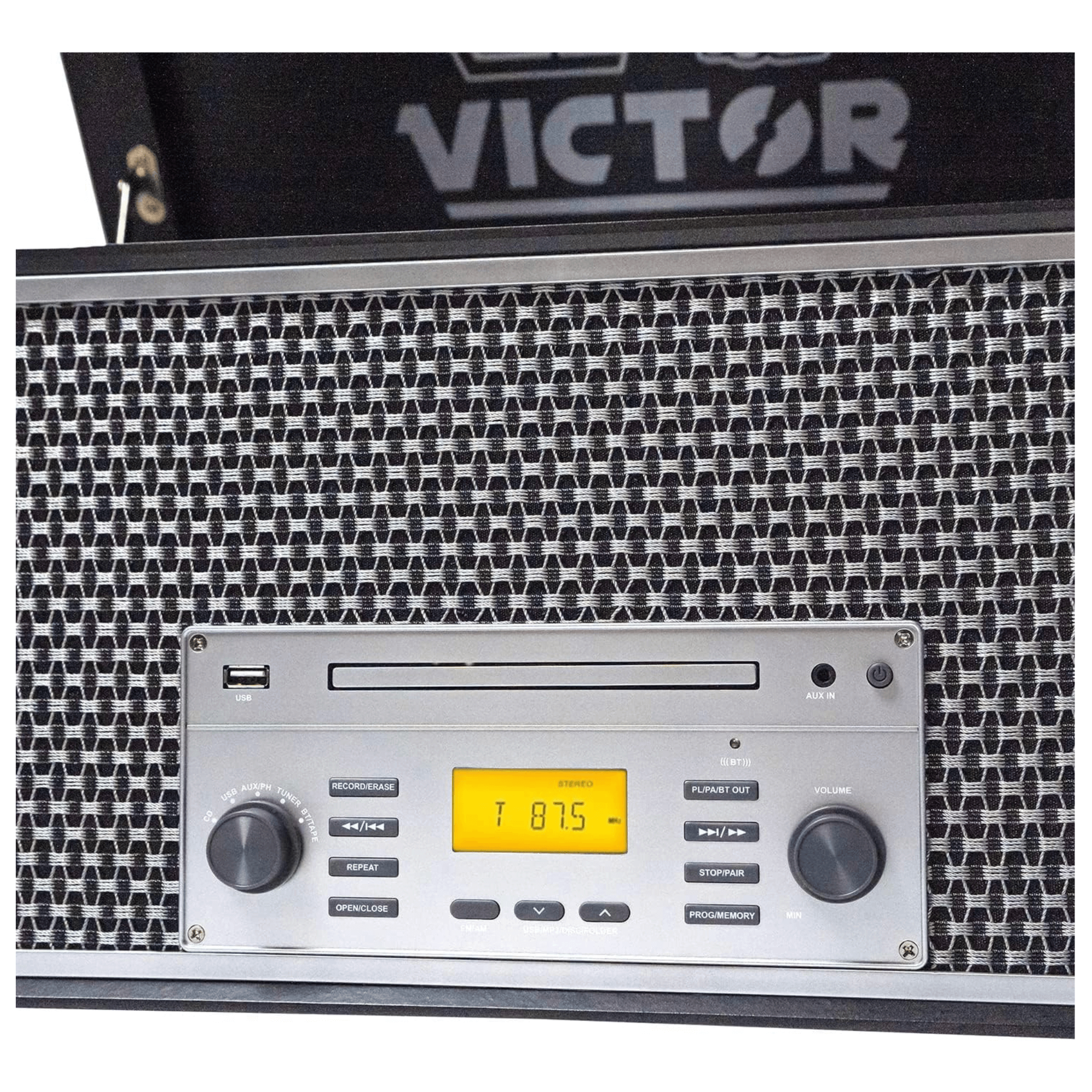 Victor Monument 8-in-1 Wood Music Center Graphite - Refurbished