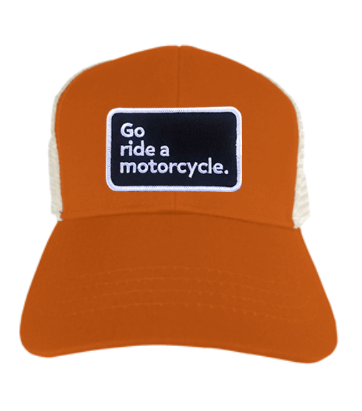 "Go ride a motorcycle" Organic Recycled Trucker Hat