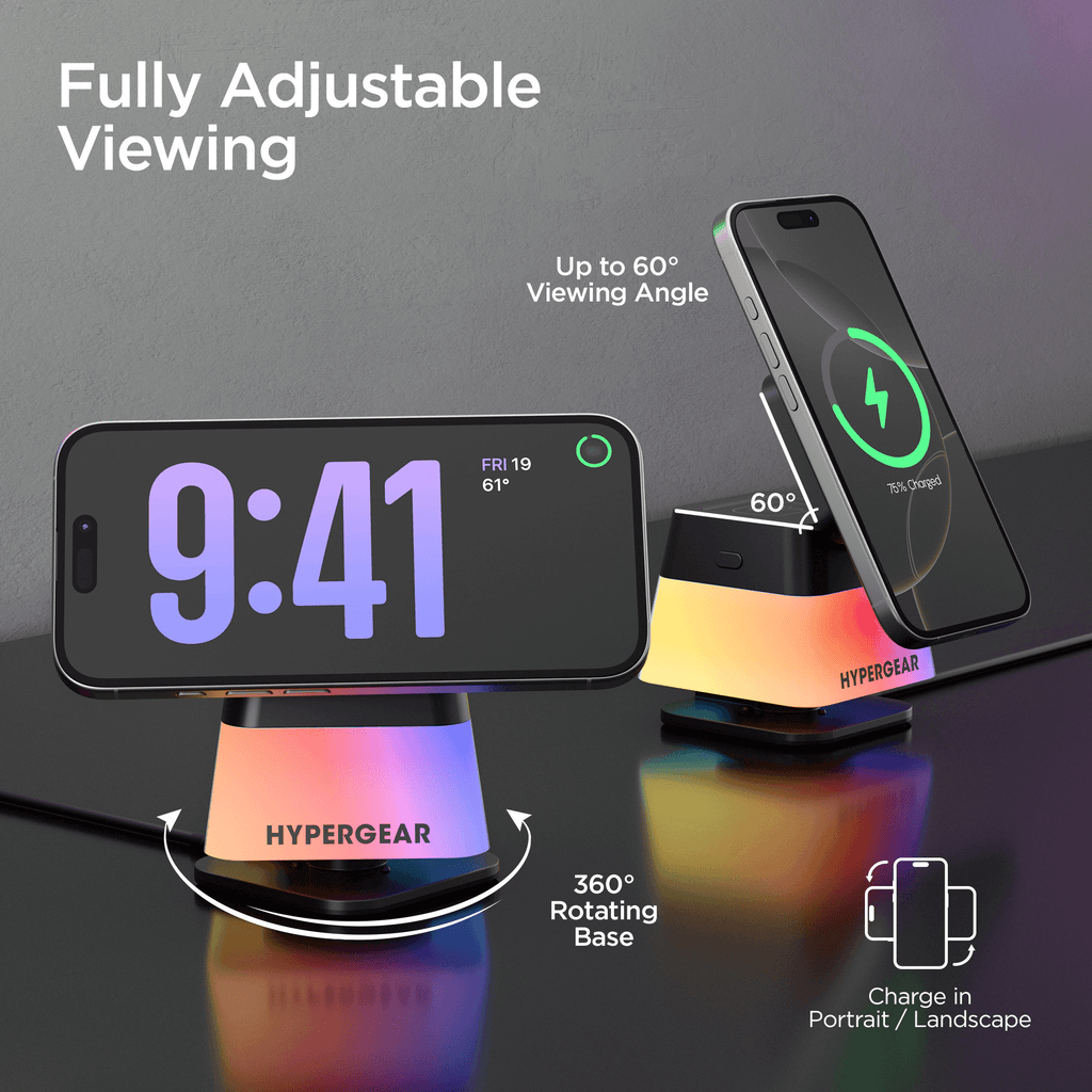 HyperGear PowerFold Cube RGB 3-in-1 Wireless Charging Stand