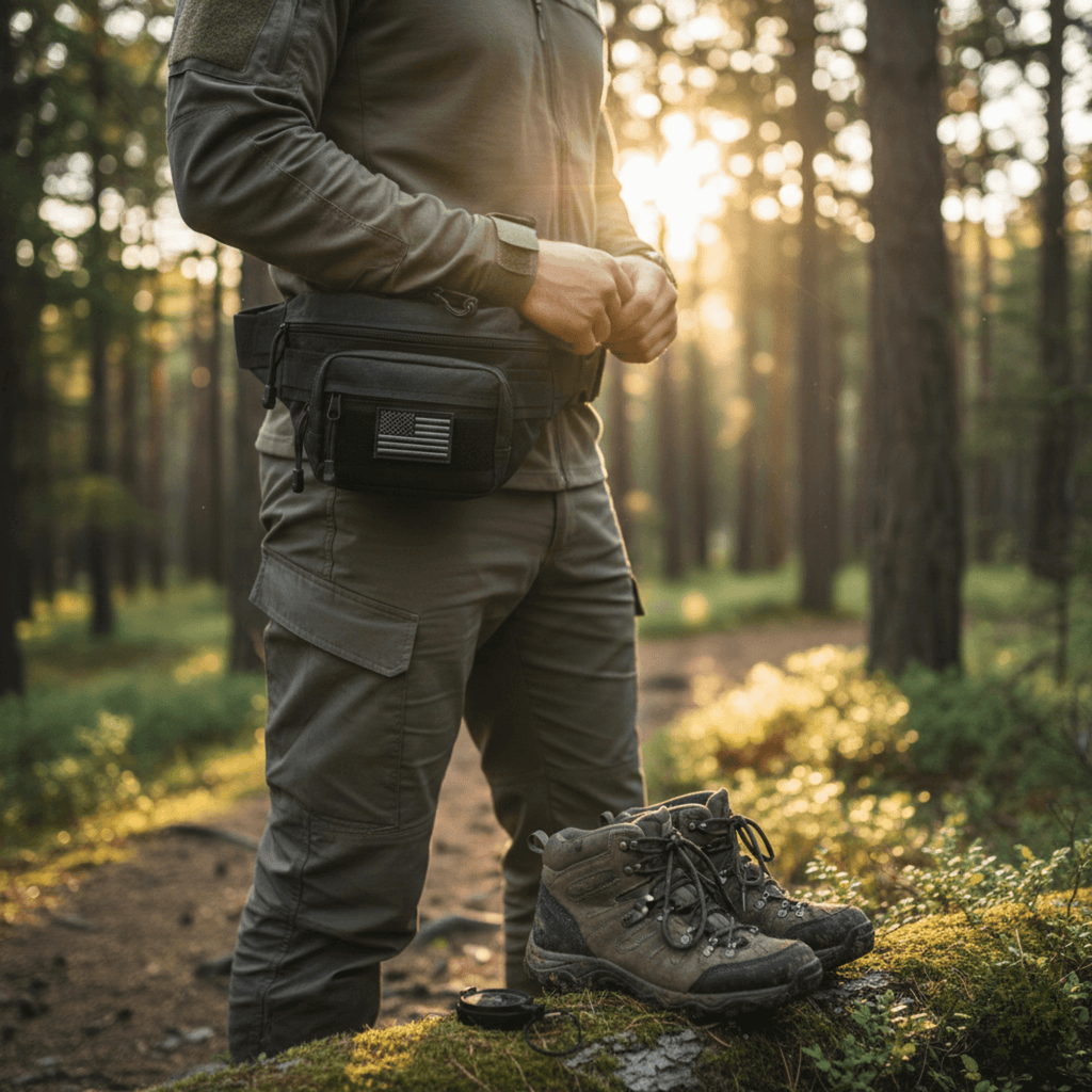 XGear Tactical Hunting Fanny Pack with USA Flag Patch