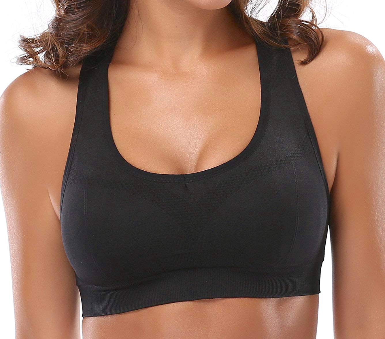 JupiterGear Women’s Stylish Racerback Athletic Sports Bra | Padded Seamless High Impact Support for Yoga, Gym Workouts, Fitness Training and Running