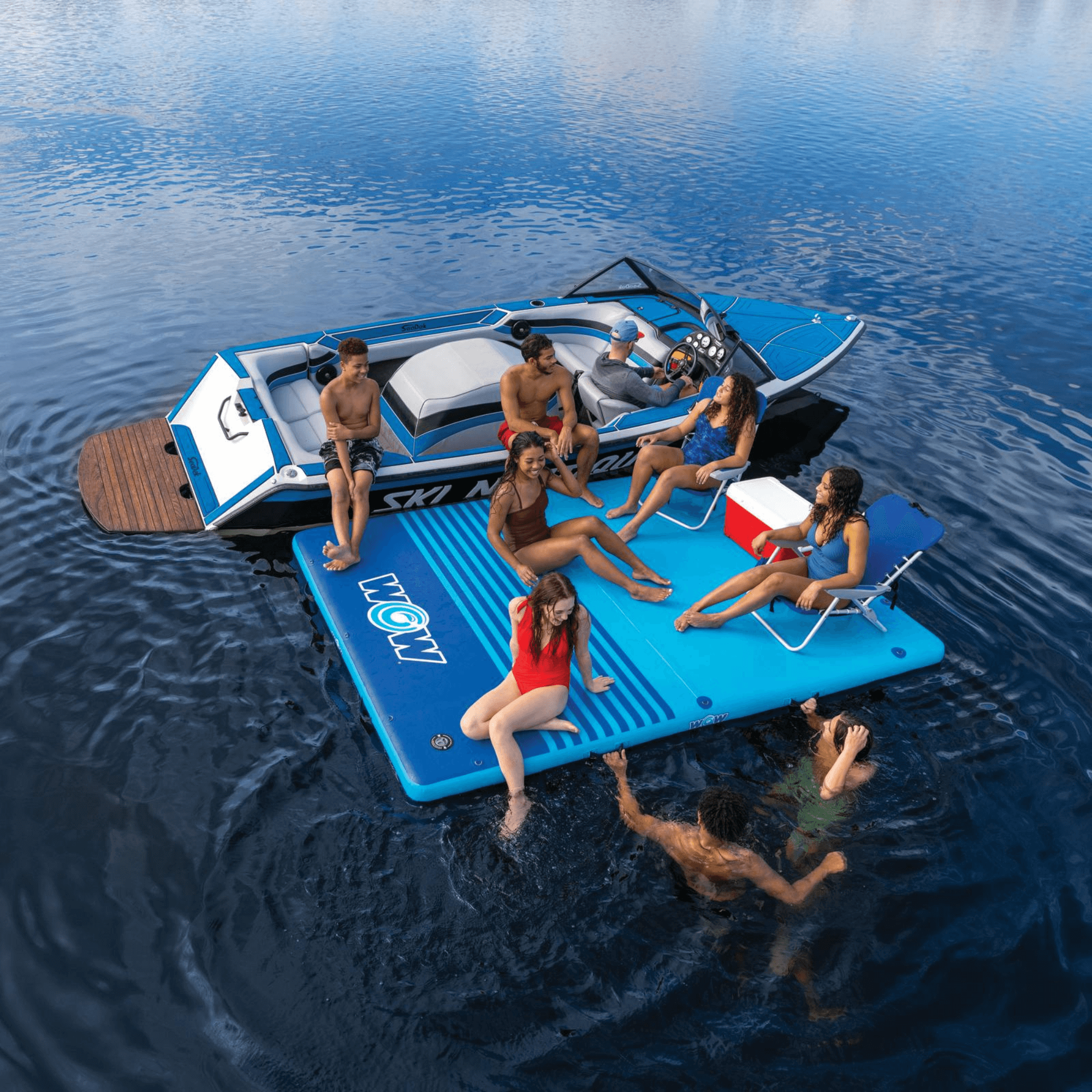 WOW Watersports 8'x5'x6" Drop Stitch Vacation Station Dock w 4 Handles
