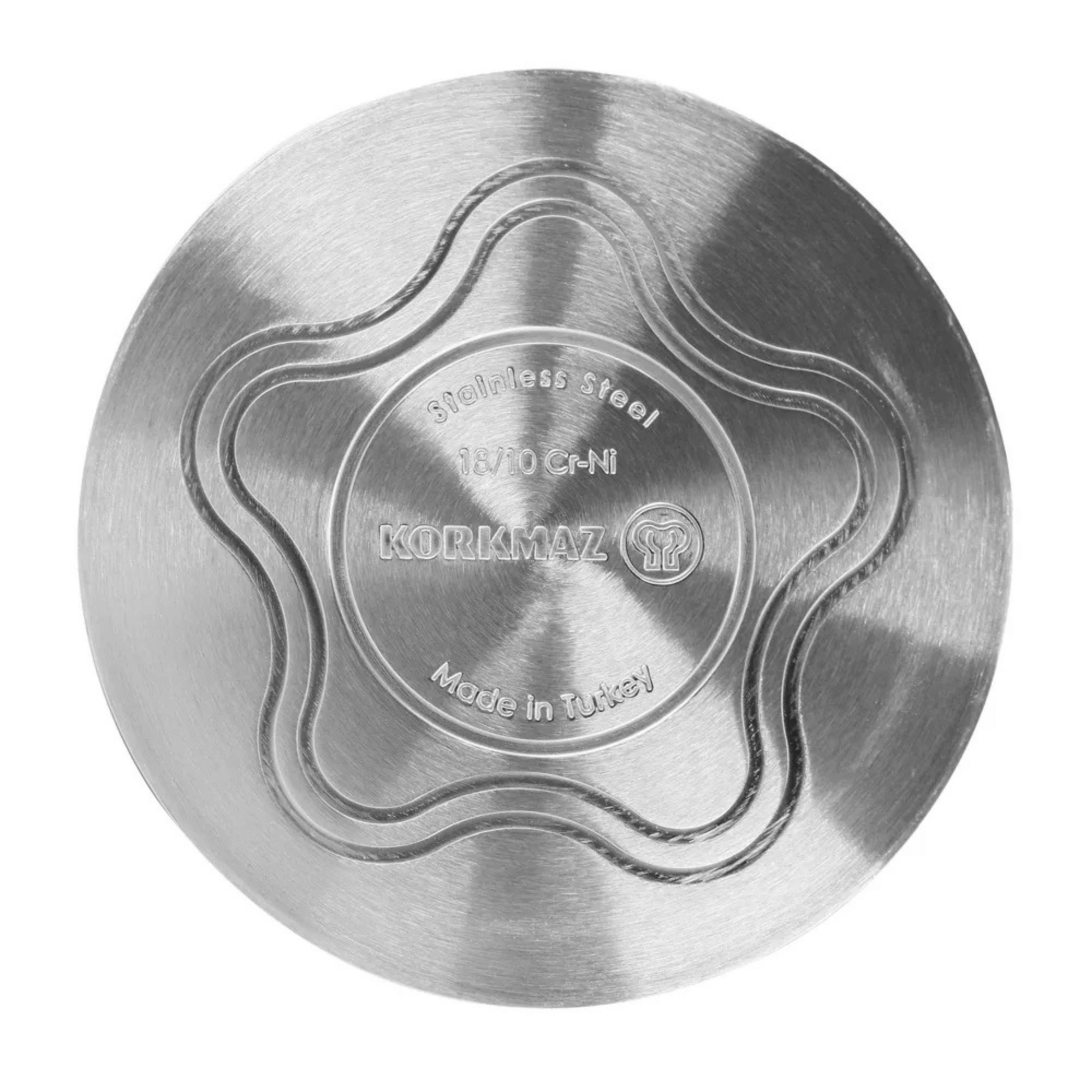 Korkmaz Proline Professional Series 10.2 Liter Stainless Steel Casserole with Lid