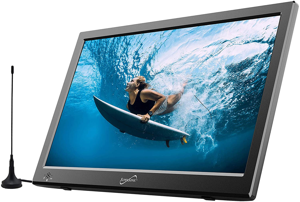 Supersonic 13" Portable Digital LED TV with USB, SD & HDMI Inputs and FM Radio - 12-Volt ACDC Compatible (SC-2813)