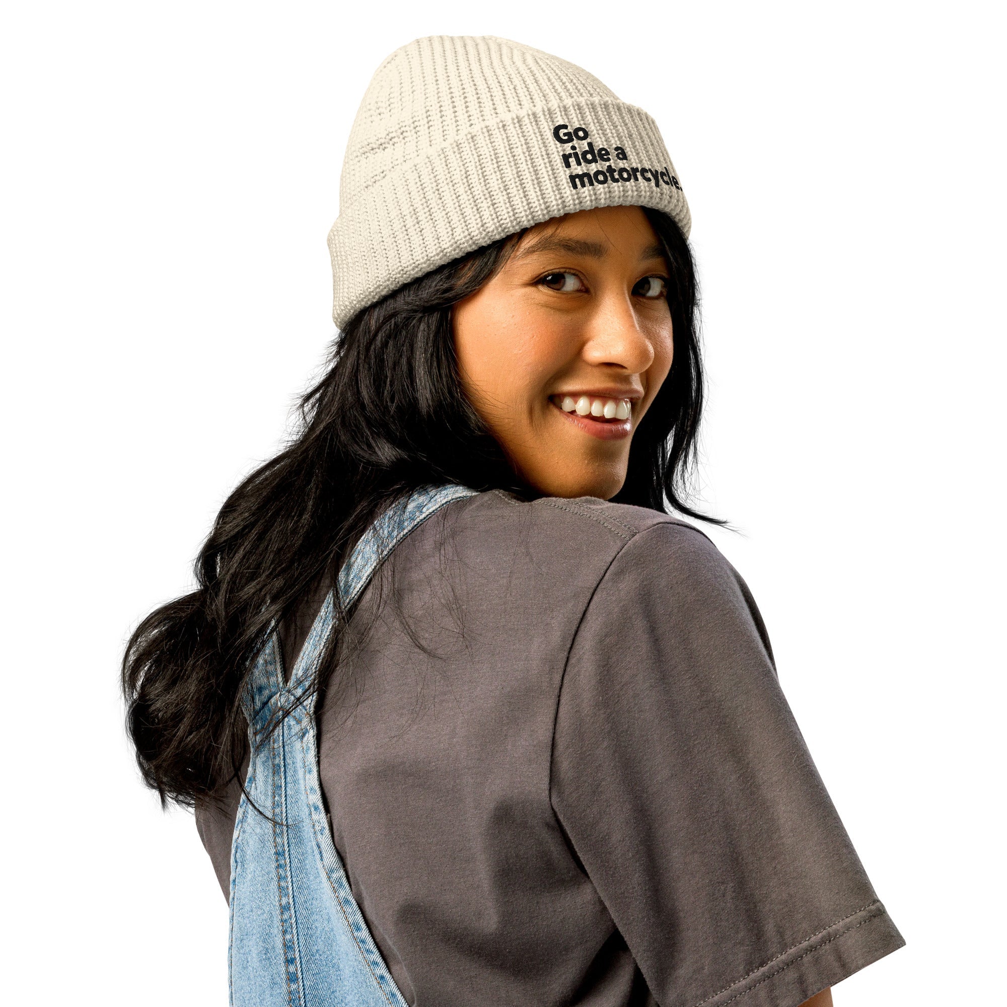 "Go ride a motorcycle" Knit Fisherman beanie